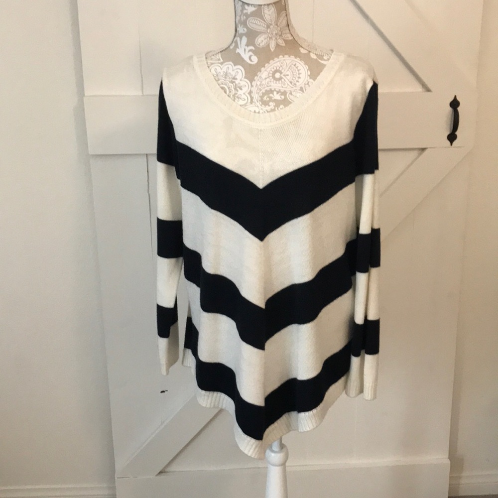 Navy & Cream Sweater